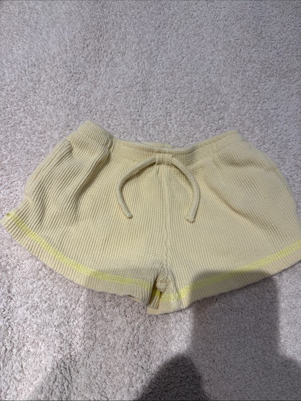 Soft Knit Yellow Kids Shorts
